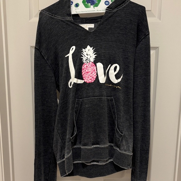 Simply Southern Black Hoodie with Pink Pineapple Design - Picture 2 of 8